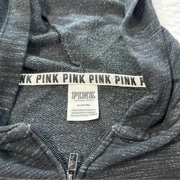 PINK Victoria's Secret Charcoal Hoodie with Logo - Picture 13 of 13